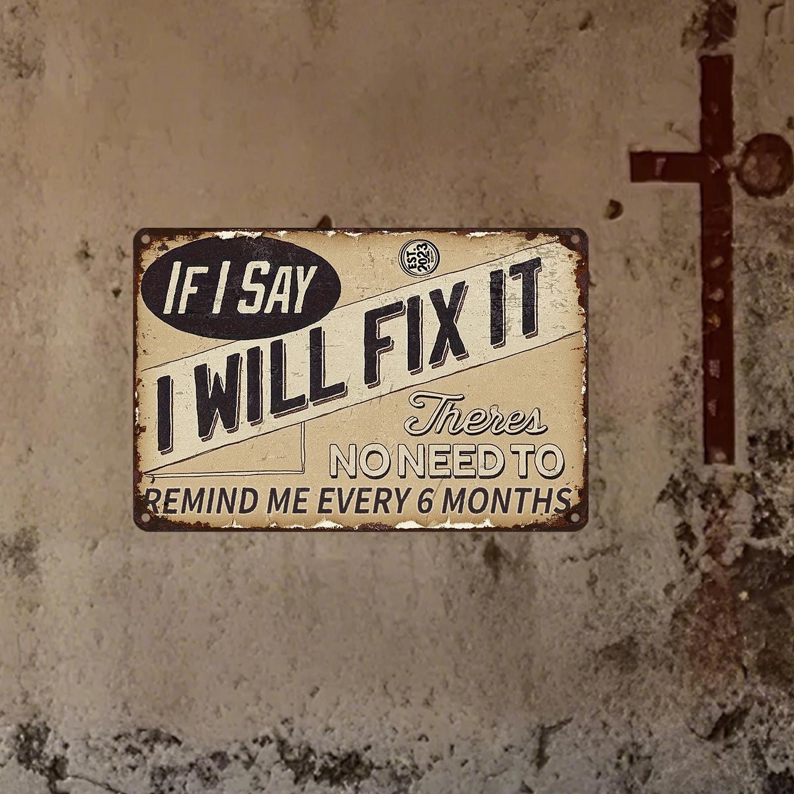 Funny Garage Metal Sign: Rustic Vintage Tool Repair Decor