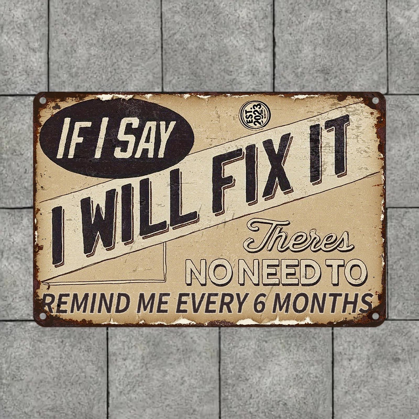 Funny Garage Metal Sign: Rustic Vintage Tool Repair Decor