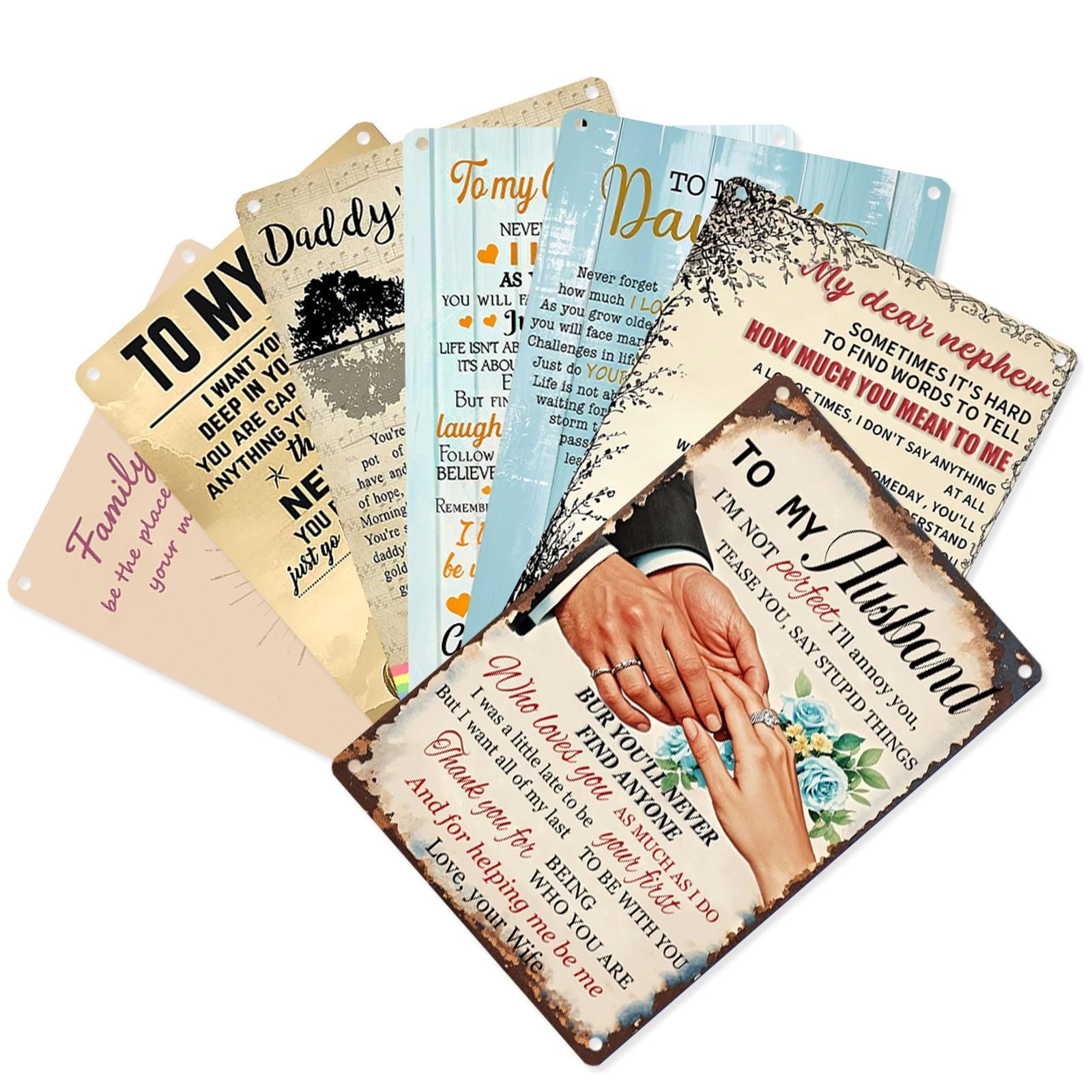 Family Love Quotes Metal Sign: Inspirational Home Decor (8x12 inch)