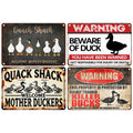 Funny Duck Metal Sign Set, Farmhouse Quack Shack Decor