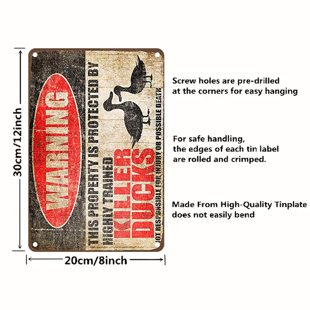 Funny Duck Metal Sign Set, Farmhouse Quack Shack Decor