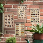 Vintage Bauernhoftier-Rassen Poster | Pädagogisches Blechschilder-Set