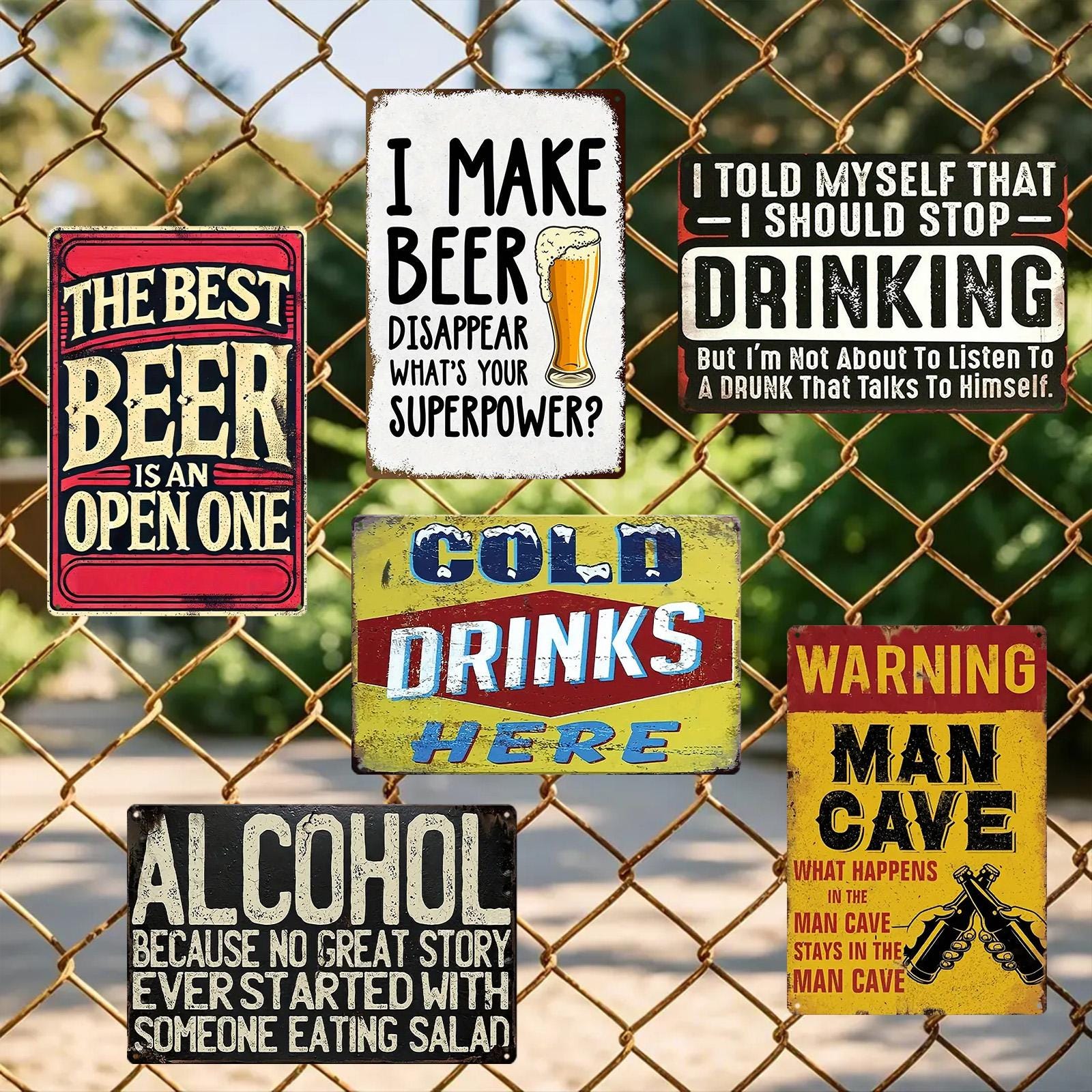 Funny Beer Metal Sign: Vintage Bar, Pub, Man Cave Decor