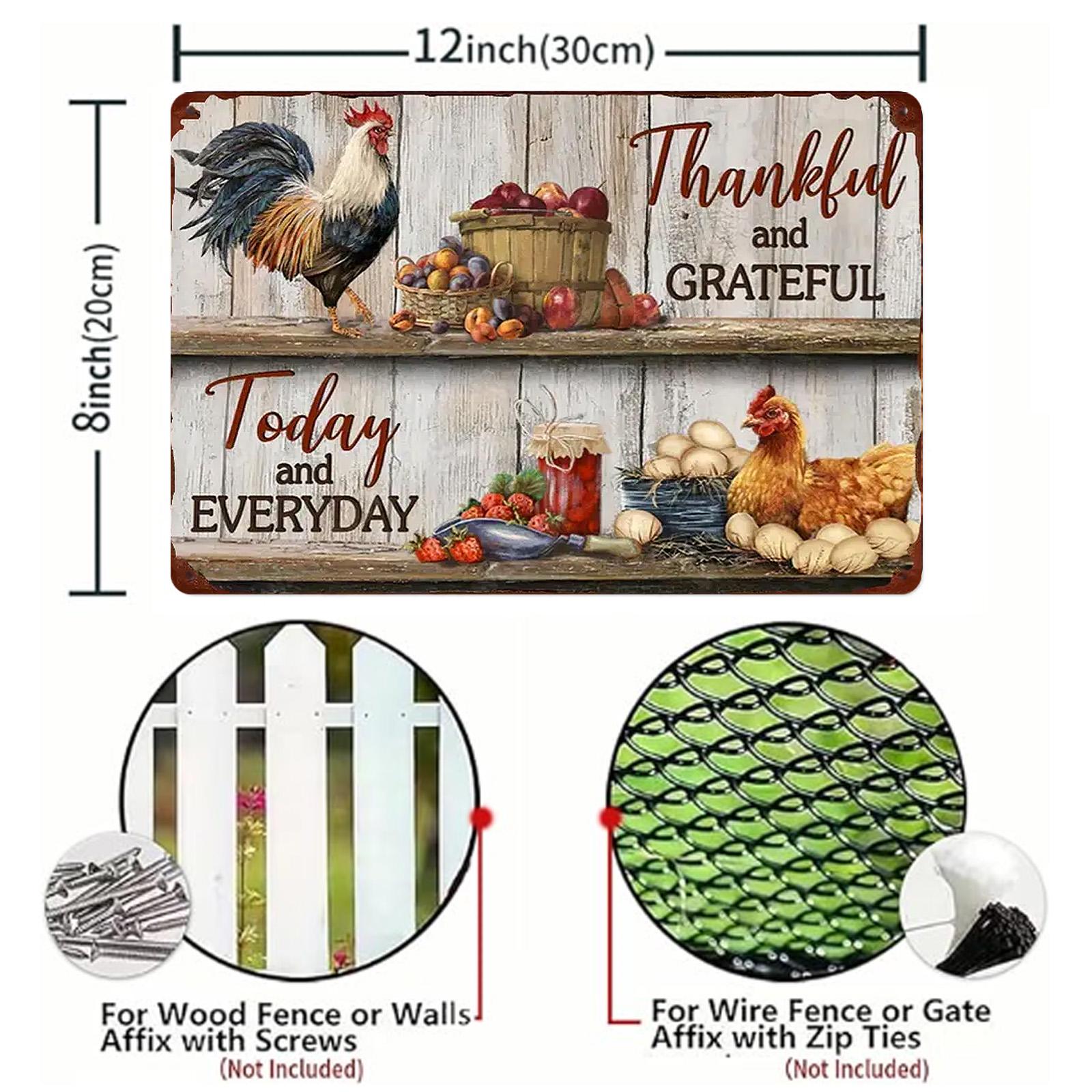 Farmhouse Chicken Coop Metal Sign: Rustic Rooster Hen House Decor