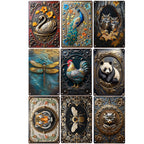 Décoration murale vintage en métal animaux | Cygne, paon, hibou, abeille et autres enseignes métalliques