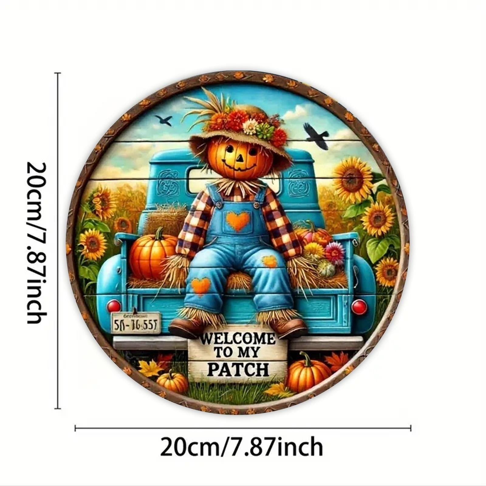 Thanksgiving Turkey Metal Sign: Farmhouse Autumn Decor, 8x8 Holiday Plaque