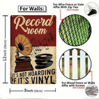Retro Schallplatten Metallschild Set | Musikzimmer-Deko, Gitarren- & Grammophon-Kunst