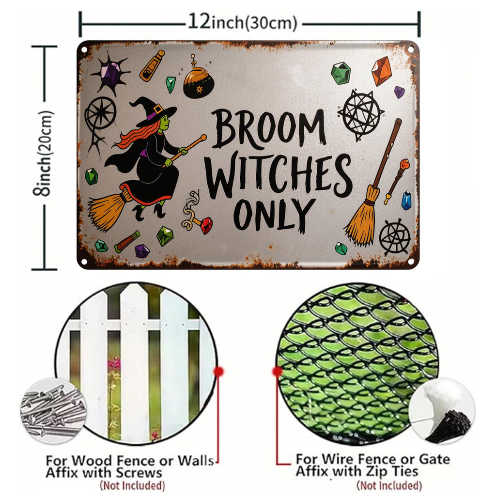 Witches Only Metal Sign - Funny Halloween Spooky Decor