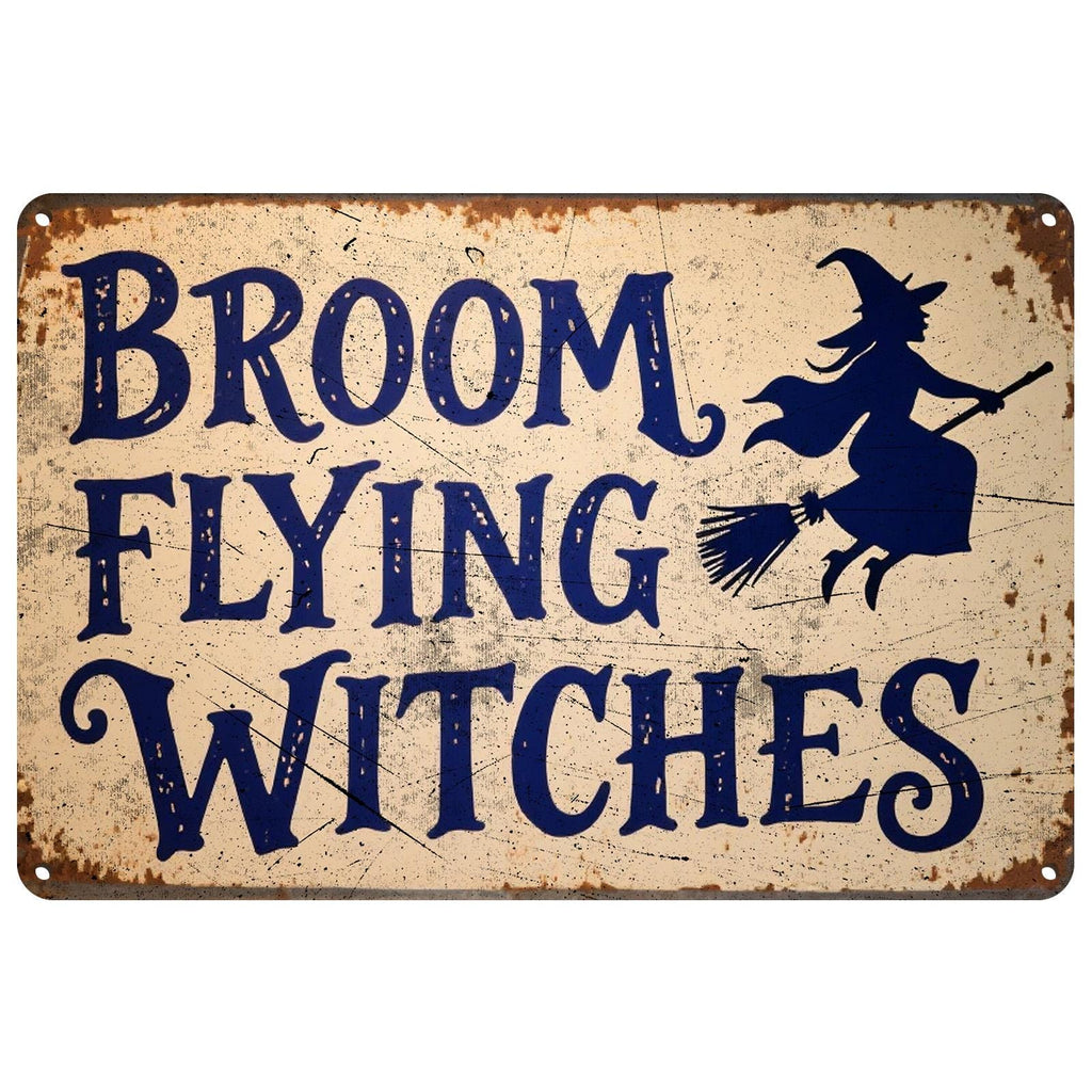 Pancarte Métal Sorcières Vintage Halloween | Décoration Gothique Effrayante