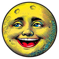 Pancarte métallique lune souriante vintage | Décoration murale céleste rétro