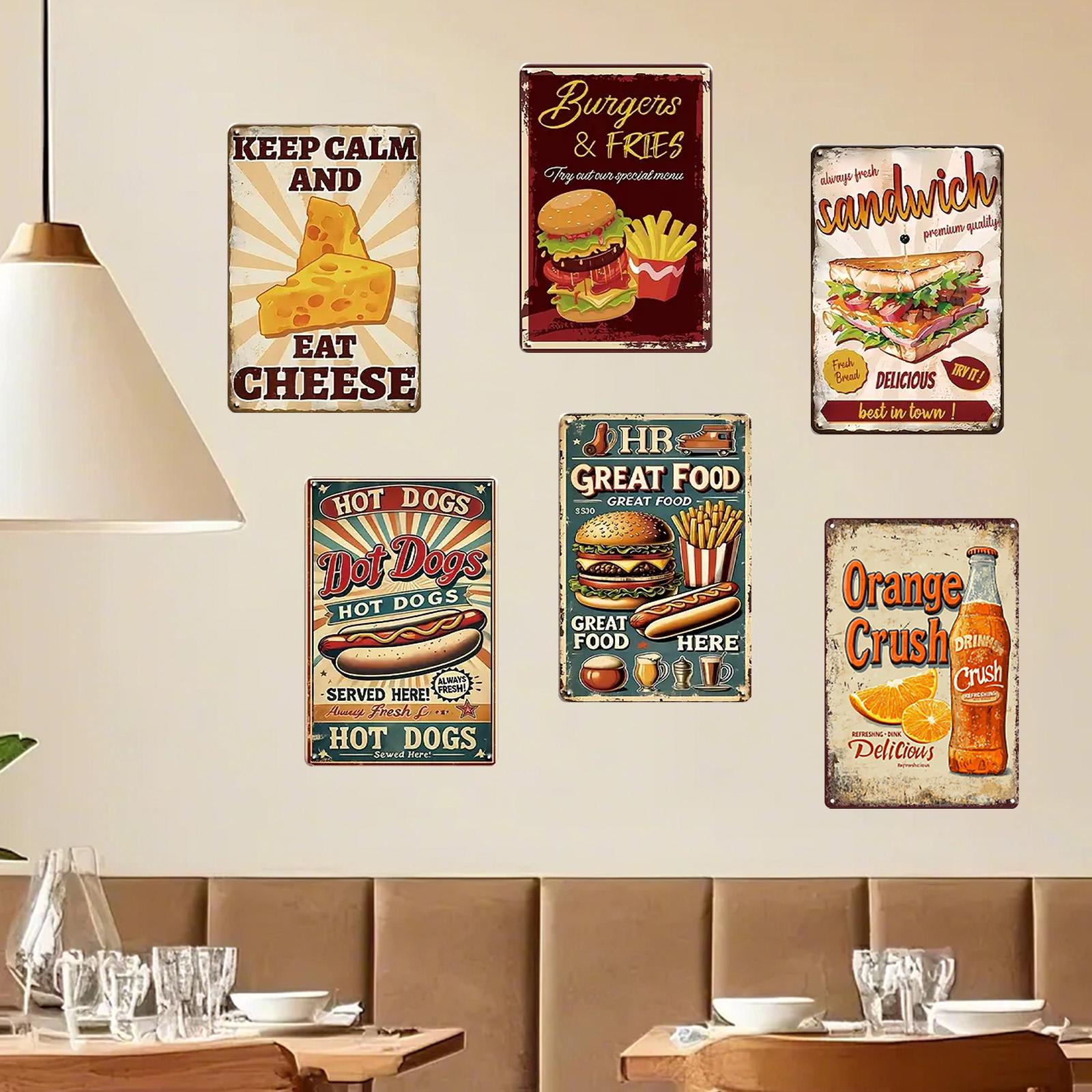 Vintage Keep Calm and Eat Cheese Metal Sign: Retro Kitchen Decor