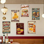 Plaque métallique vintage Keep Calm and Eat Cheese | Décoration de cuisine rétro