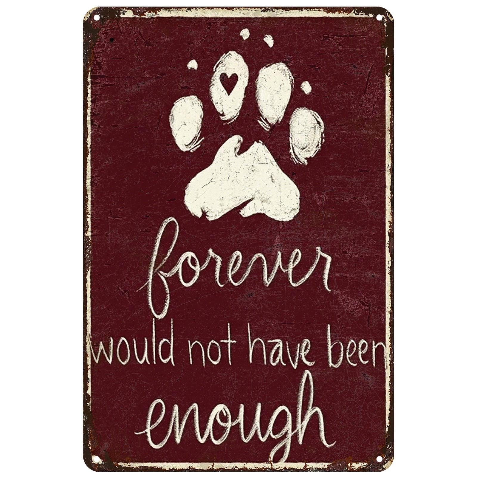 Pet Memorial Paw Print Metal Sign: Dog Cat Remembrance Wall Art