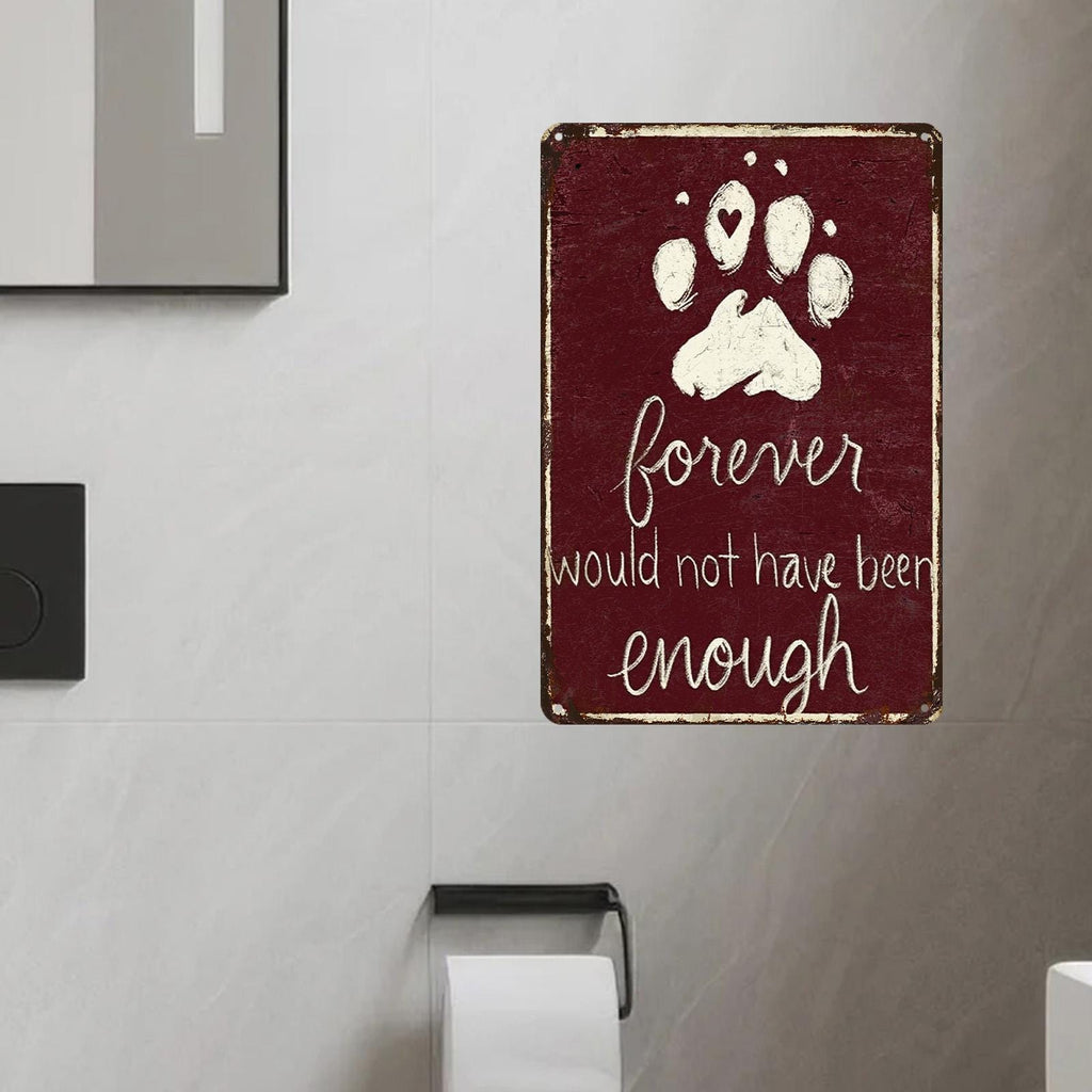 Pet Memorial Paw Print Metal Sign: Dog Cat Remembrance Wall Art