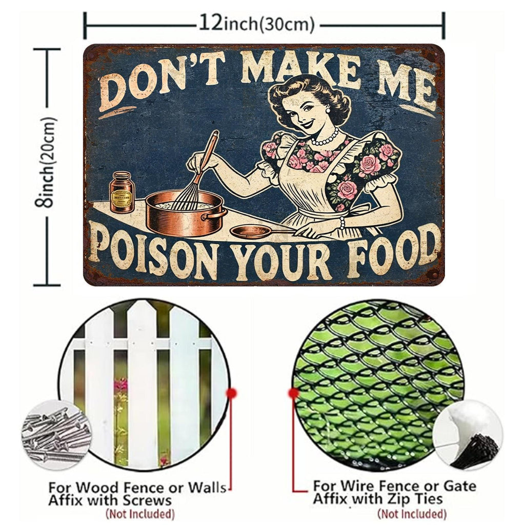 Lustiges Küchenschild aus Metall | Retro Diner Humor im Vintage-Stil