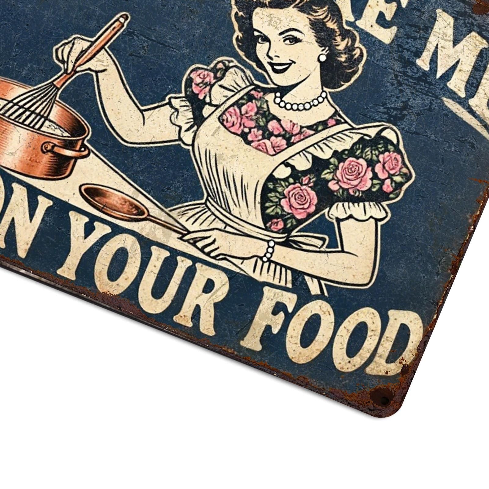 Funny Kitchen Metal Sign – Retro Diner Humor, Vintage Style