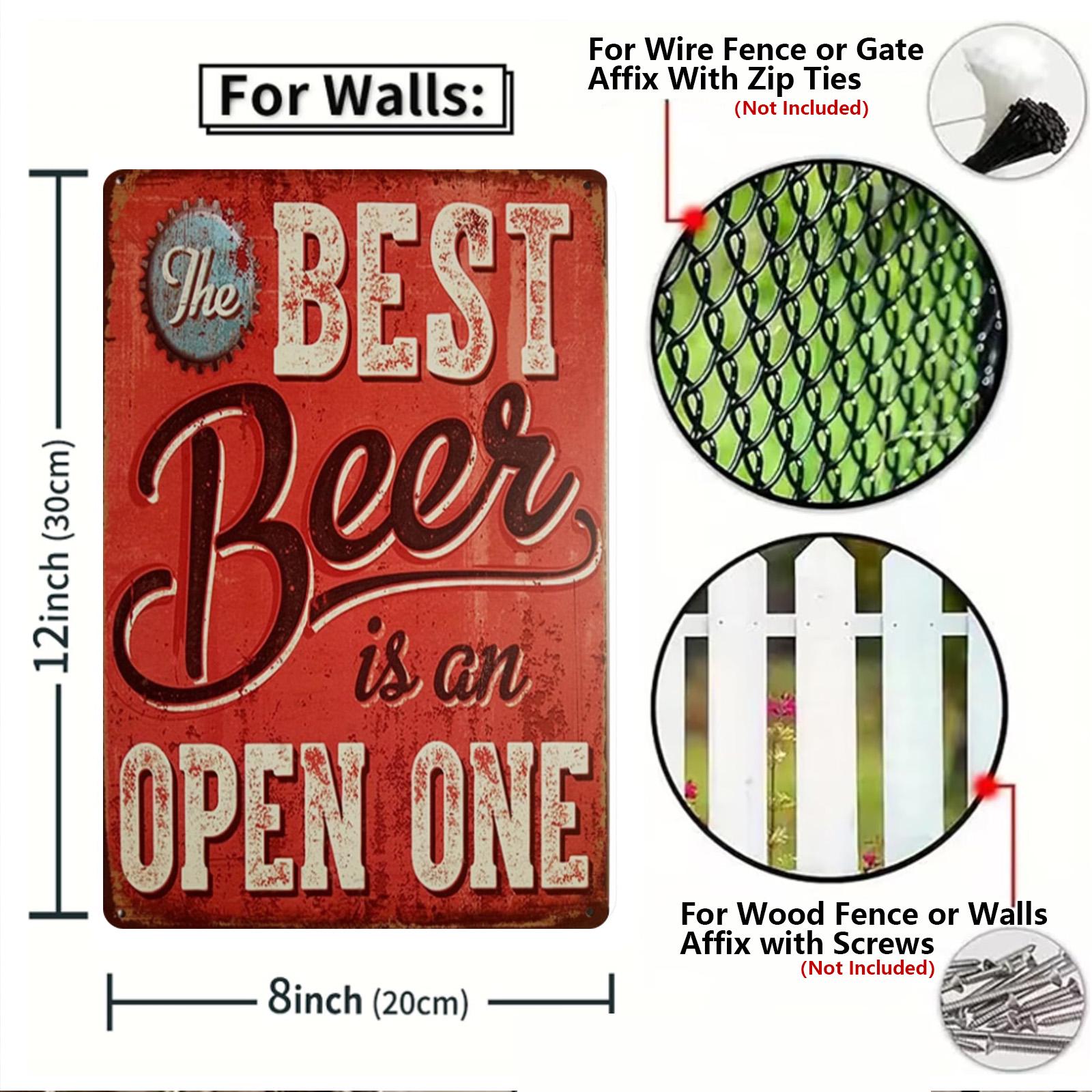 Vintage Beer Metal Sign Set: Retro Bar & Man Cave Decor