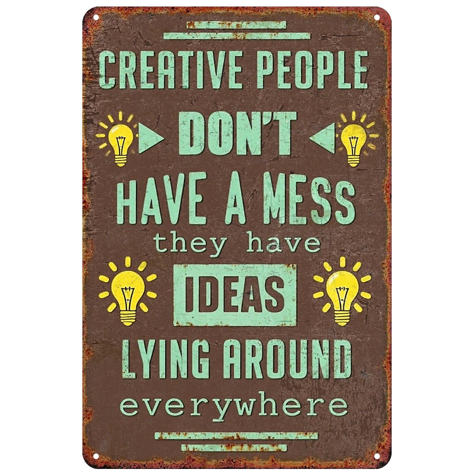 Creative People Metal Sign: Vintage Style Inspirational Studio Decor