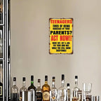 Pancarte métallique drôle pour adolescents | Décoration murale vintage humoristique et sarcastique