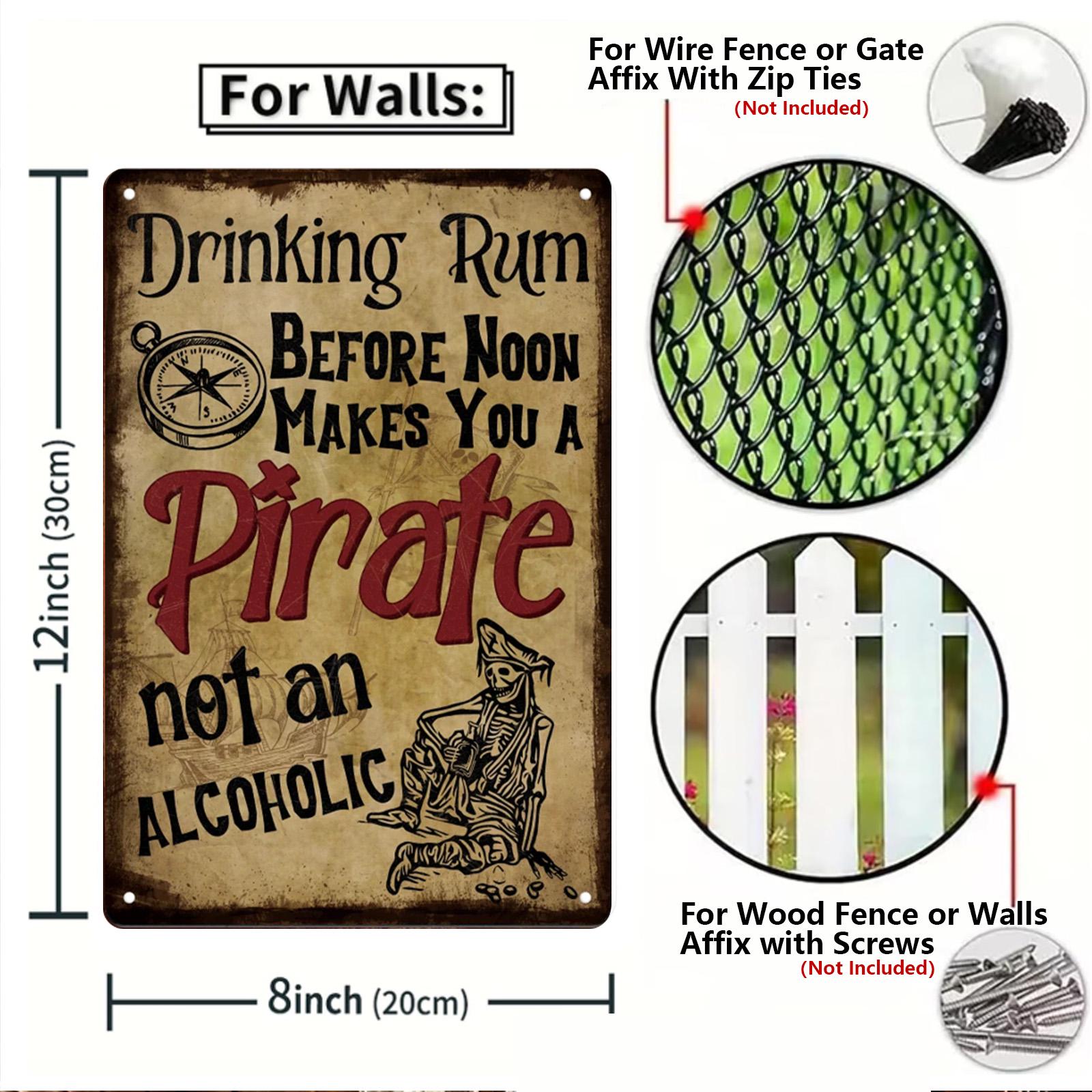 Vintage Bar Rules Metal Sign: Humorous Drinking Quotes, Man Cave Decor