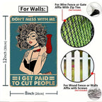 Retro Hair Salon Metal Sign Set | Vintage Barber Shop Wall Decor