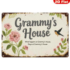 Metallschild "Grammy's House" | Rustikale florale Dekoration im Vintage-Stil
