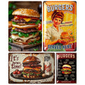 Vintage Burger Blechschild | Retro Küche, Bar Deko
