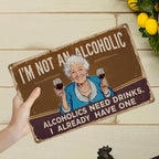 Panneau métallique humoristique sur l'alcool | Décoration de bar vintage