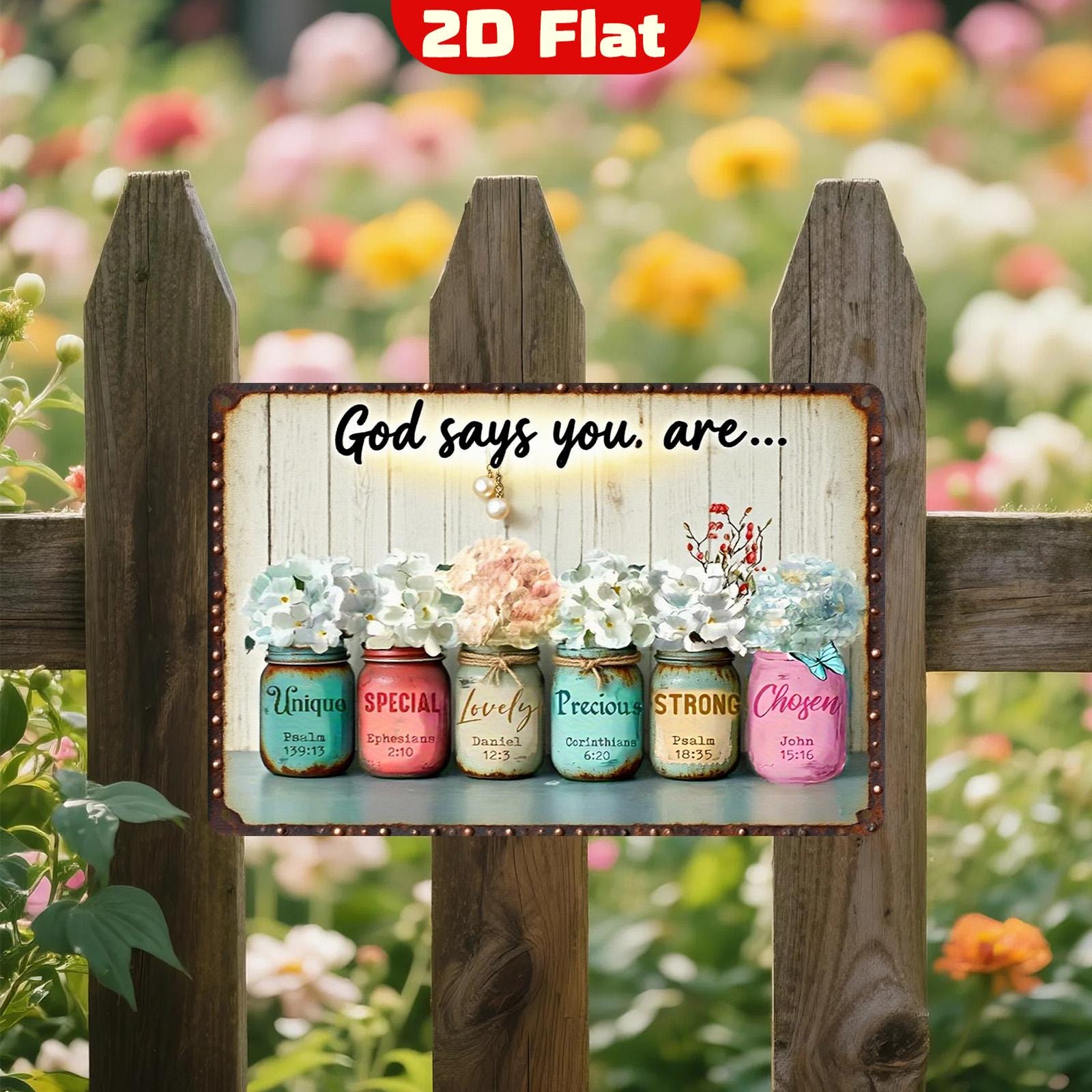 Christian Scripture Metal Sign: God Says You Are - Home Decor