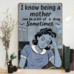 Vintage Motherhood Metal Sign: Retro Kitchen Wall Art