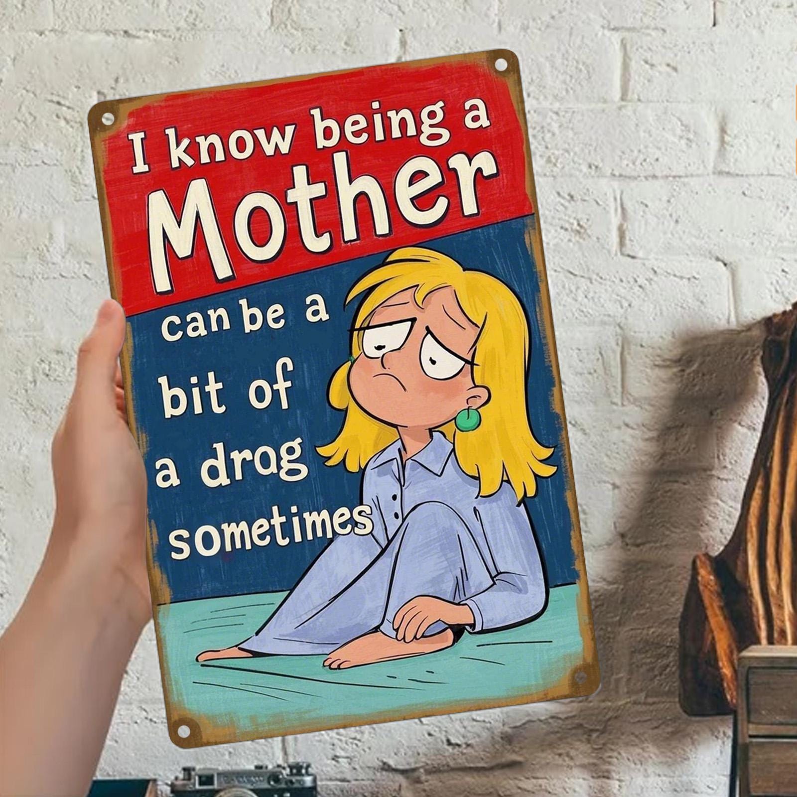 Funny Plant Mom Metal Sign: Rustic Kitchen & Garden Decor