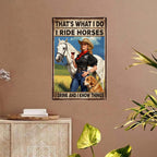 Panneau Métal Équitation & Boisson | Déco Murale Style Vintage