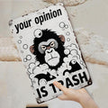 Funny Monkey "Your Opinion Is Trash" Metal Sign - Home Bar Garage Art