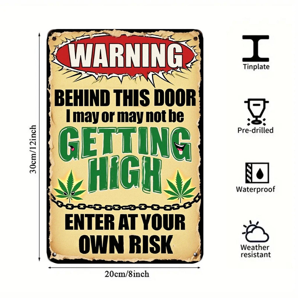 Funny Warning Metal Sign: Retro Novelty Wall Decor