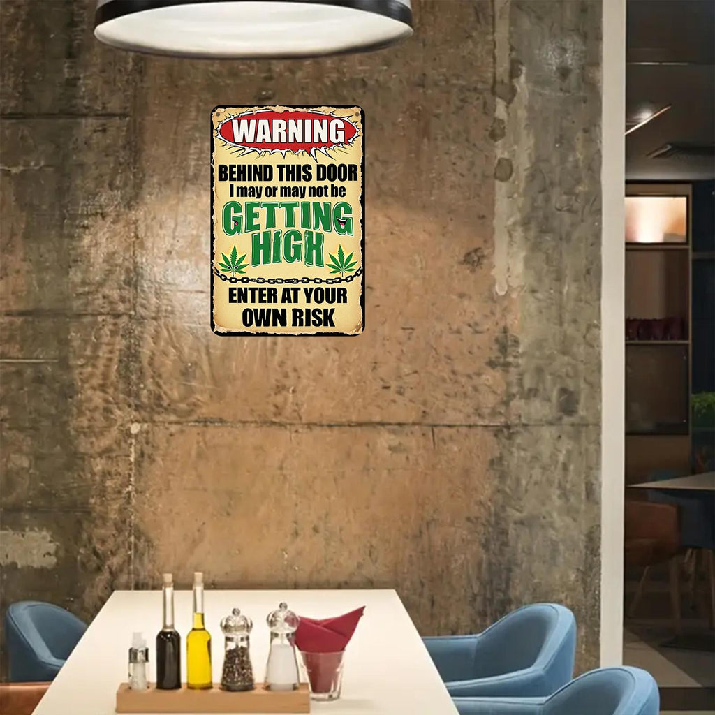 Funny Warning Metal Sign: Retro Novelty Wall Decor