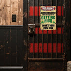 Lustiges Warnschild aus Metall | Retro Neuheit Wanddeko