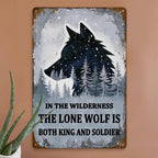 Vintage Lone Wolf Metal Sign: Cabin Man Cave Wall Art