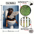 Lustiges Rottweiler Metallschild | Lesender Hund Badezimmer Deko
