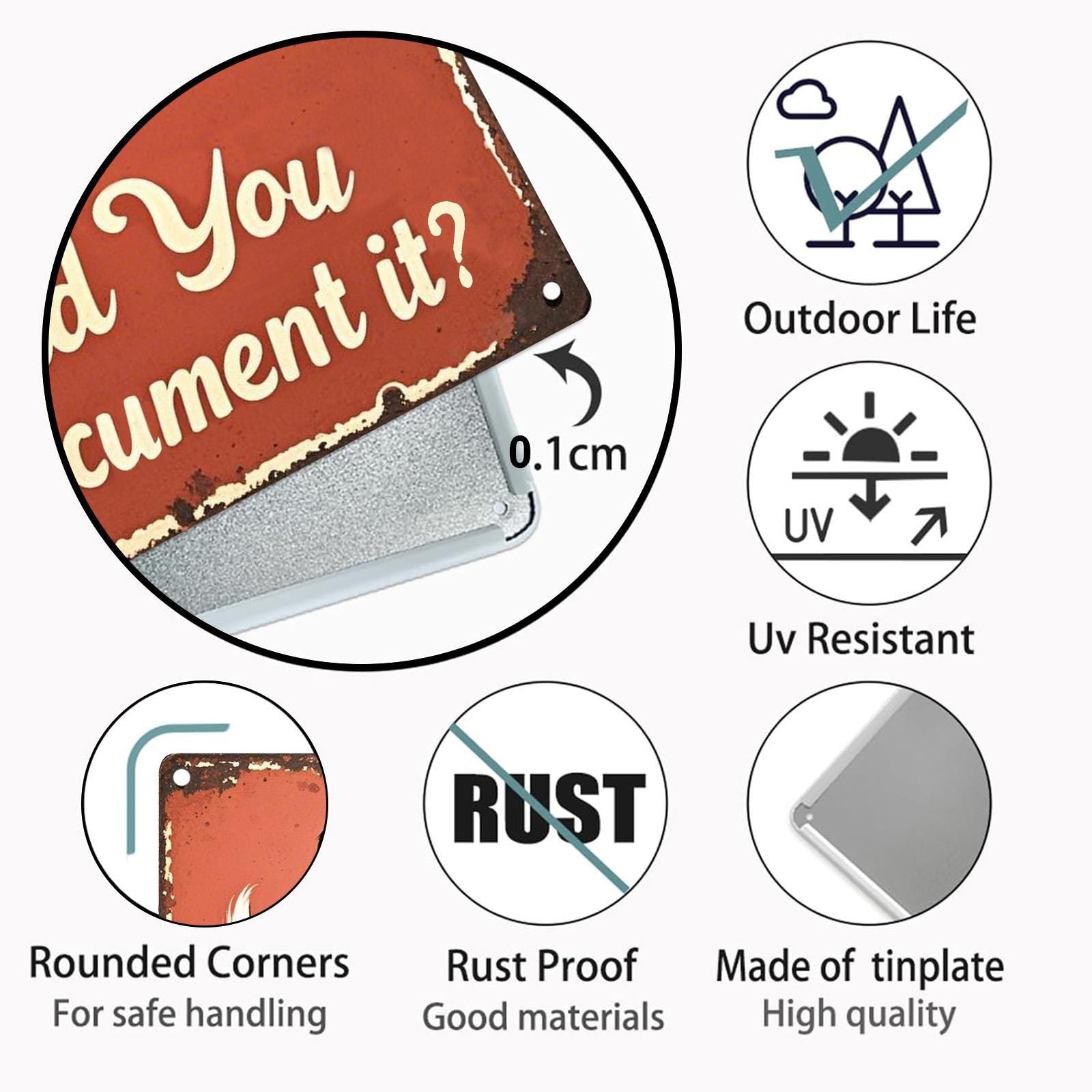 Funny Dog Quote Metal Sign: "But Did You Document It" Humor Decor