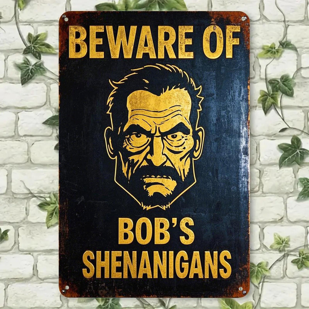 Vorsicht vor Bob Metallschild | Bar & Kneipendeko