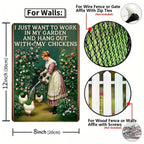 Panneau métallique poules de jardin vintage | Décoration de cuisine de ferme