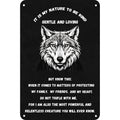 Pancarte métallique inspirante Loup | Décoration de chalet rustique