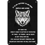 Pancarte métallique inspirante Loup | Décoration de chalet rustique