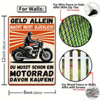 Panneau métallique humoristique allemand de moto | Décoration de motard vintage