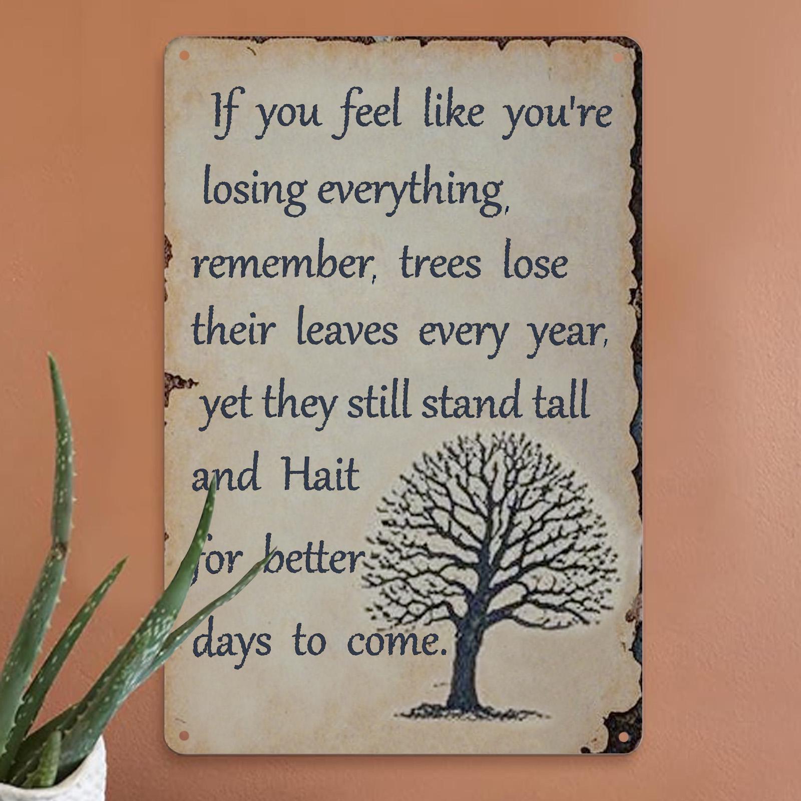 Tree of Life Metal Sign: Rustic Vintage Inspirational Wall Decor
