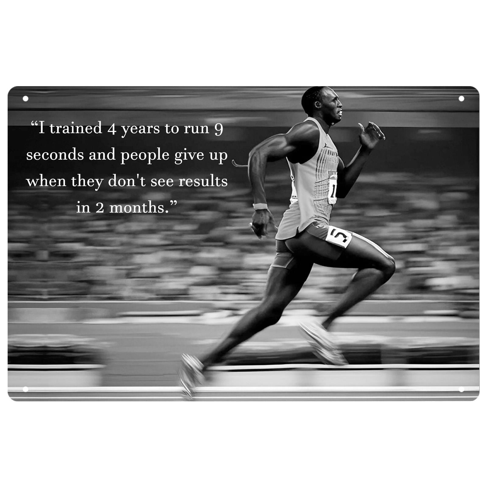 Vintage Running Quote Metal Sign: Inspirational Sports Decor