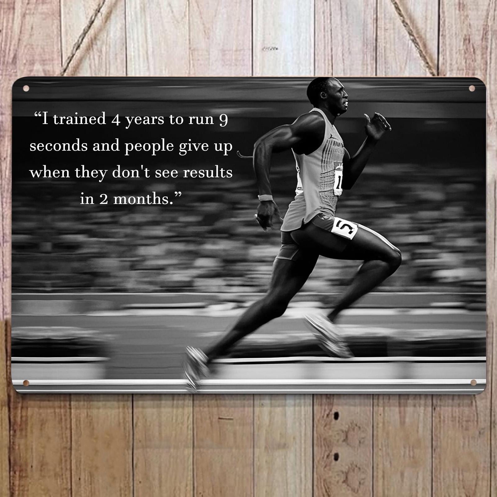 Vintage Running Quote Metal Sign: Inspirational Sports Decor