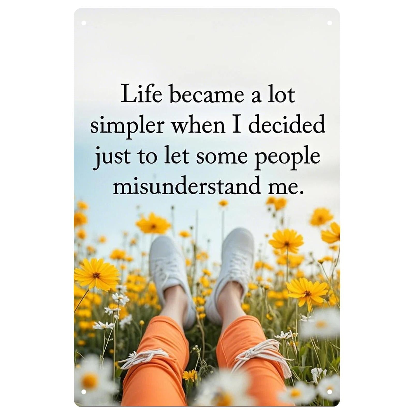 Vintage Motivational Metal Sign: Yellow Flower Field, Home Decor (8x12)