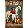 Funny Horse Riding Metal Sign: Equestrian Wall Art Decor