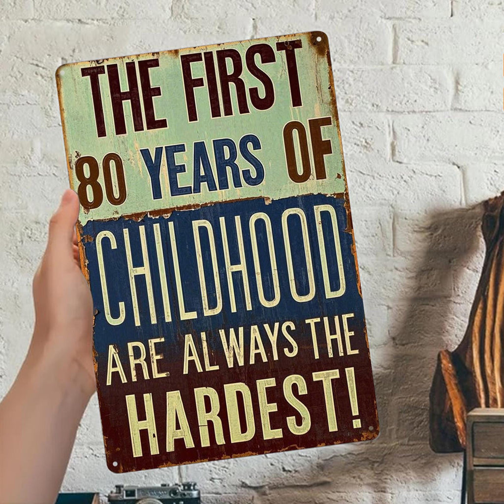 Funny Deer Hunting Metal Sign: Rustic Man Cave Decor